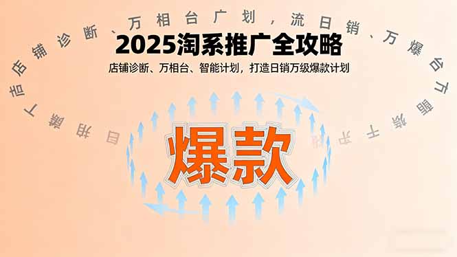 2025淘系推广全攻略，店铺诊断、万相台、智能计划，打造日销万级爆款计划-泱泱学习社