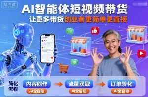 AI智能体短视频带货，让更多带货创业者更简单更直接-泱泱学习社