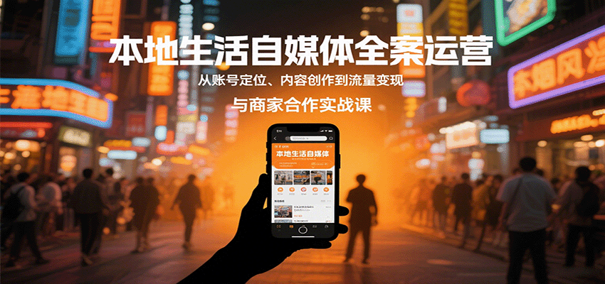 图片[1]-本地生活自媒体全案运营，从账号定位、内容创作到流量变现与商家合作实战课-泱泱学习社