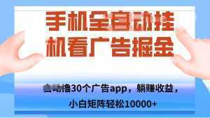 手机自.动卦机撸30个广告APP平台，单机200+，矩阵去做轻松10000+-泱泱学习社
