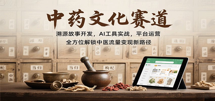 图片[1]-中药文化赛道：溯源故事开发，AI工具实战，平台运营，全方位解锁中医流量变现新路径-泱泱学习社