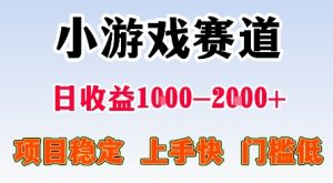 最新小游戏赛道，日收益1k-2k+，项目稳定上手快门槛低，在家就可以自己创业【揭秘】-泱泱学习社