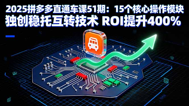2025拼多多直通车课51期：15个核心操作模块 独创稳托互转技术 ROI提升400%-泱泱学习社