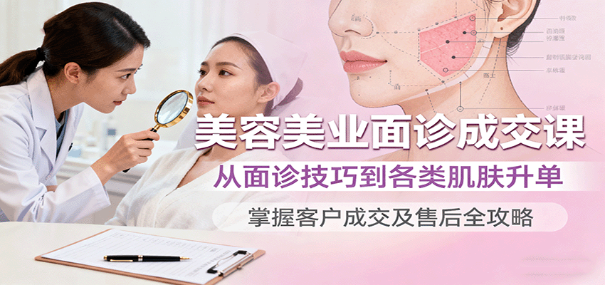 图片[1]-美容美业面诊成交课，从面诊技巧到各类肌肤升单，掌握客户成交及售后全攻略-泱泱学习社