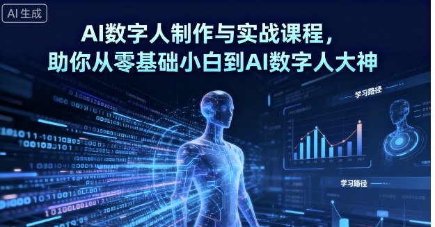 AI数字人制作与实战课程，助你从零基础小白到AI数字人大神-泱泱学习社
