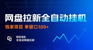 网盘拉新全自动挂G，独家项目，全自动运行完成拉新做任务，单窗口3张+【揭秘】-泱泱学习社