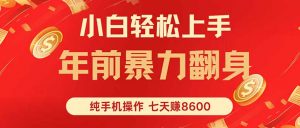 七天狂赚8600，小白纯手机操作，日入1000+-泱泱学习社