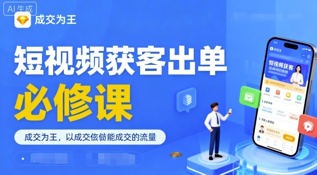 短视频获客出单必修课，成交为王，以成交为导向，直接做能成交的流量-泱泱学习社