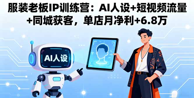 服装老板IP训练营：AI人设+短视频流量+同城获客，单店月净利+6.8万-泱泱学习社
