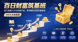 百日财富筑基班，助力普通人从认知到行动，带你解锁顶级财富密码-泱泱学习社