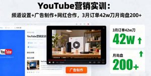 YouTube营销实训：频道设置+广告制作+网红合作，3月订单42w刀月询盘200+-泱泱学习社