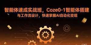 智能体速成实战班，Coze0-1智能体搭建与工作流设计，快速掌握AI自动化变现-泱泱学习社