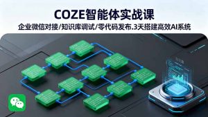 COZE智能体实战课 企业微信对接/知识库调试/零代码发布.3天搭建高效AI系统-泱泱学习社