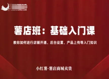 小红薯薯店商城卖货，基础入门课，教你如何进行店铺开通、后台设置、产品上传等入门知识-泱泱学习社