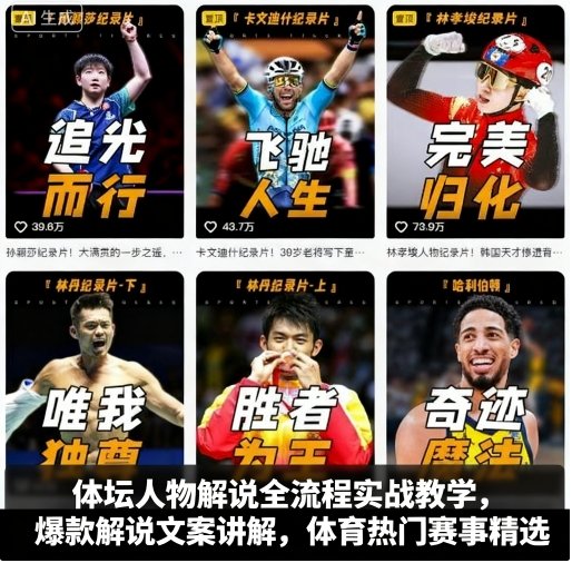 体坛人物解说全流程实战教学，爆款解说文案讲解，体育热门赛事精选-泱泱学习社