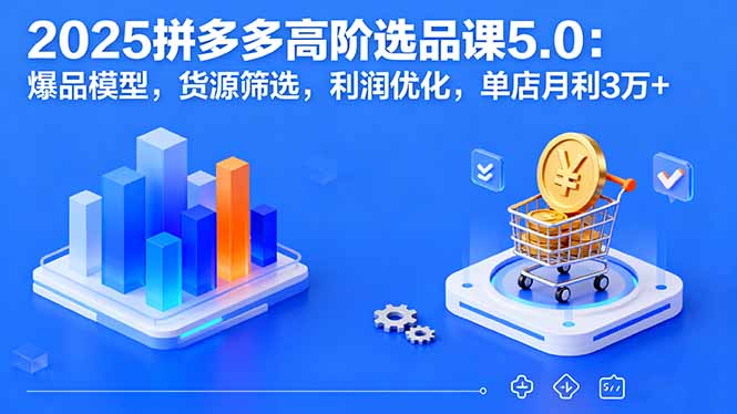 2025拼多多高阶选品课5.0：爆品模型，货源筛选，利润优化，单店月利3万+-泱泱学习社
