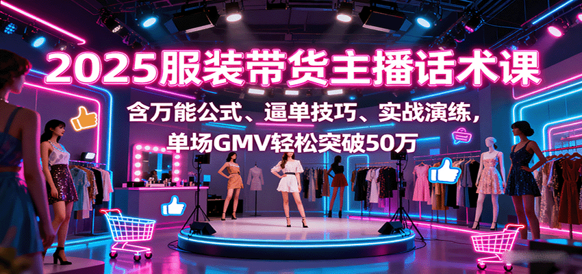 图片[1]-2025服装带货主播话术课，含万能公式、逼单技巧、实战演练，单场GMV轻松突破50万-泱泱学习社