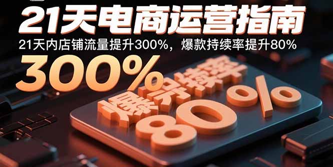21天电商运营指南：21天内店铺流量提升300%，爆款持续率提升80%-泱泱学习社
