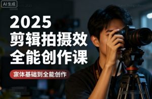 2025剪辑拍摄特效全能创作课，零基础到全能创作-泱泱学习社