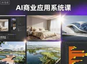 AI商业应用系统课，室内-软装-建筑-景观，智能设计+效果图+动画画实战-泱泱学习社