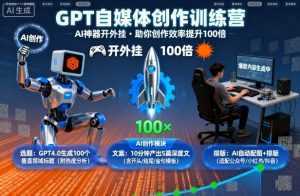 GPT自媒体创作训练营：AI神器开外挂，助你创作效率提升100倍-泱泱学习社