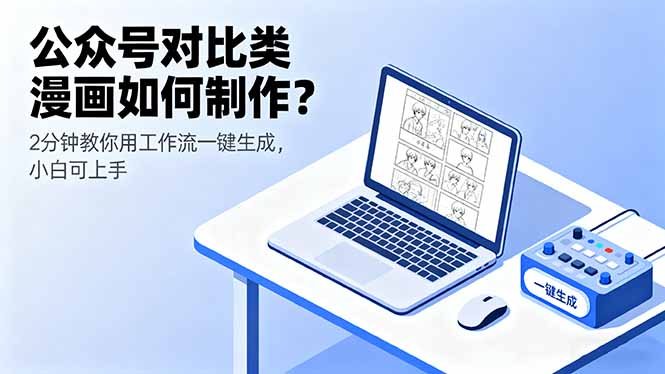 公众号对比类漫画如何制作？2分钟教你用工作流一键生成，小白可上手-泱泱学习社