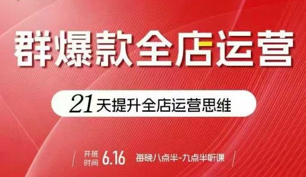贾真电商群爆款全店运营，21天提升全店运营思维，起店、全店运营爆款不断-泱泱学习社