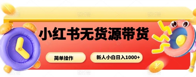 小红书无货源带货项目，简单无脑，新人小白日入多张-泱泱学习社