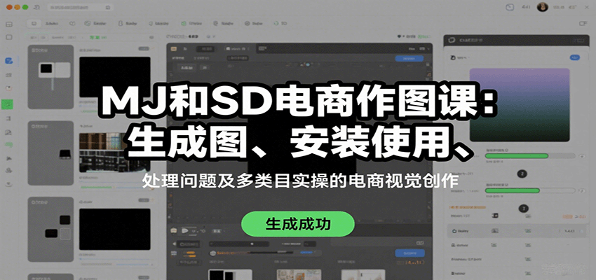 MJ和SD电商作图课：生成图、安装使用、处理问题及多类目实操的电商视觉创作-泱泱学习社