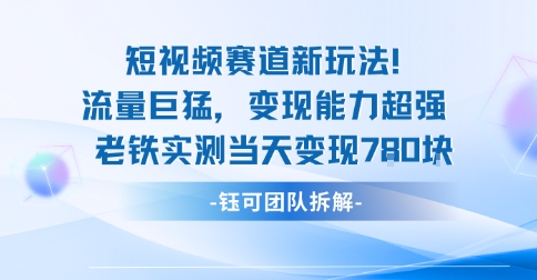新赛道新玩法流量巨猛变现能力超强老铁实测当天变现7张-泱泱学习社