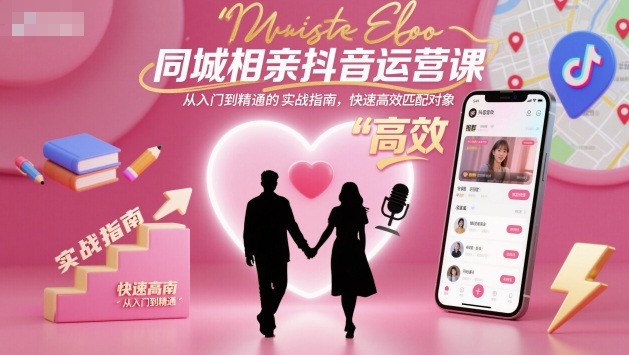 同城相亲抖音运营课,从入门到精通的实战指南,快速高效匹配对象-泱泱学习社