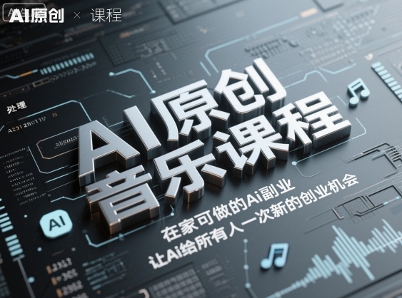 AI原创音乐课程，在家可做的Ai副业，让Ai给所有人一次新的创业机会-泱泱学习社
