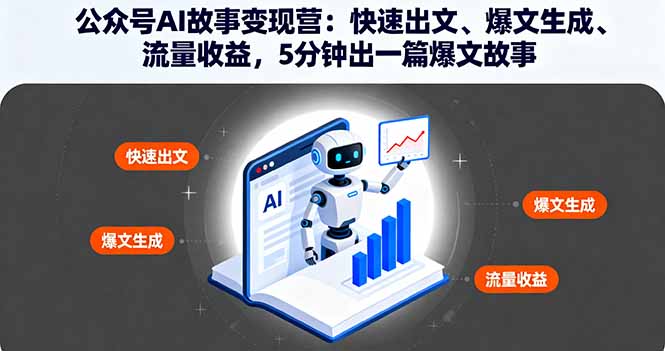 公众号AI故事变现营：快速出文、爆文生成、流量收益，5分钟出一篇爆文故事-泱泱学习社