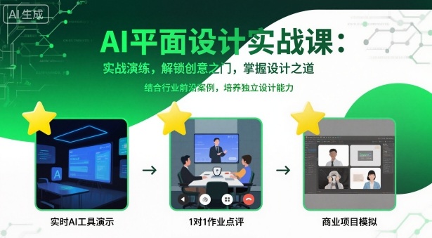 AI平面设计实战课，实战演练，解锁创意之门，掌握设计之道-泱泱学习社