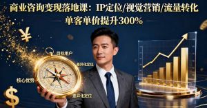 商业咨询变现落地课：IP定位/视觉营销/流量转化，单客单价提升300%-泱泱学习社