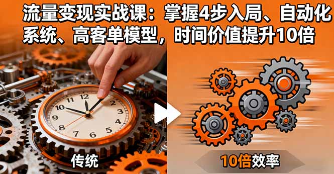 流量变现实战课：掌握4步入局、自动化系统、高客单模型，时间价值提升10倍-泱泱学习社