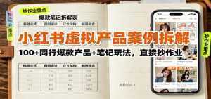 小红书虚拟产品案例拆解：100+同行爆款产品+笔记玩法，直接抄作业-泱泱学习社