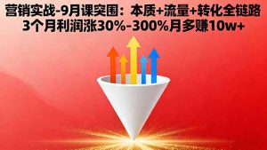 营销实战-9月突围课:本质+流量+转化全链路 3个月利润涨30%-300%月多赚10w+-泱泱学习社