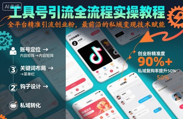 工具号引流全流程保姆级实操教程,全平台精准引流创业粉,最前沿的私域变现技术赋能-泱泱学习社