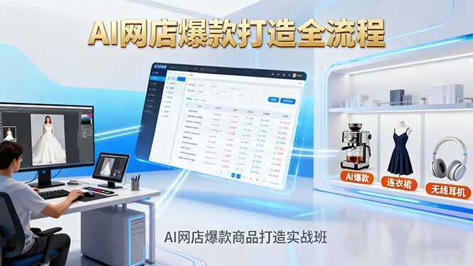 AI网店爆款商品打造实战班：AI技术实现商品图智能处理，快速搭建AI网店-泱泱学习社