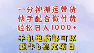快手黑科技一分钟搬运带货，一刀不剪过原创，微付费投流玩法，轻松日入...-泱泱学习社