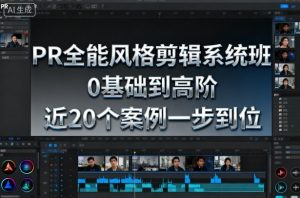 PR全能风格剪辑系统班，0基础到高阶，近20个案例一步到位-泱泱学习社