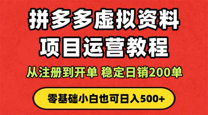 拼多多开店运营课程： 蓝海变现玩法，轻松实现睡后收入 零基础小白也可…-泱泱学习社