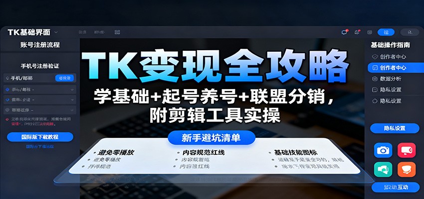 图片[1]-TK变现全攻略：学基础+起号养号+联盟分销，附剪辑工具实操-泱泱学习社