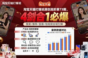 淘宝天猫打爆班原创高阶第73期，4剑合1必爆-泱泱学习社