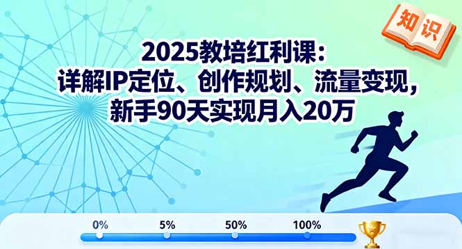 2025教培红利课：详解IP定位、创作规划、流量变现，新手90天实现月入20万-泱泱学习社