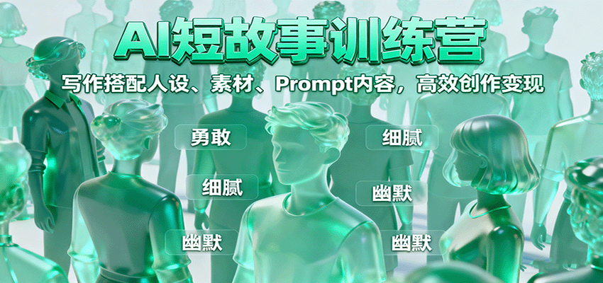 AI短故事训练营：写作搭配人设、素材、Prompt内容，高效创作变现-泱泱学习社