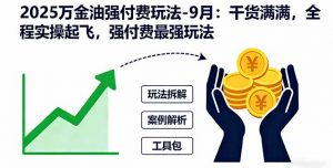 2025万金油强付费玩法-9月：干货满满，全程实操起飞，强付费最强玩法-泱泱学习社