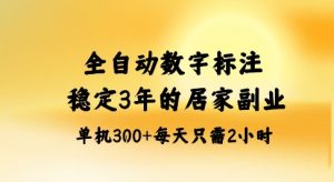 全自动数字标注，稳定3年的蓝海项目，居家也能矩阵开干的副业，单机日入3张+【揭秘】-泱泱学习社