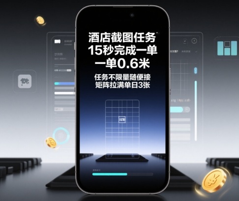 酒店截图任务,15秒完成一单,一单0.6米,任务不限量随便接,矩阵拉满单日3张【揭秘】-泱泱学习社